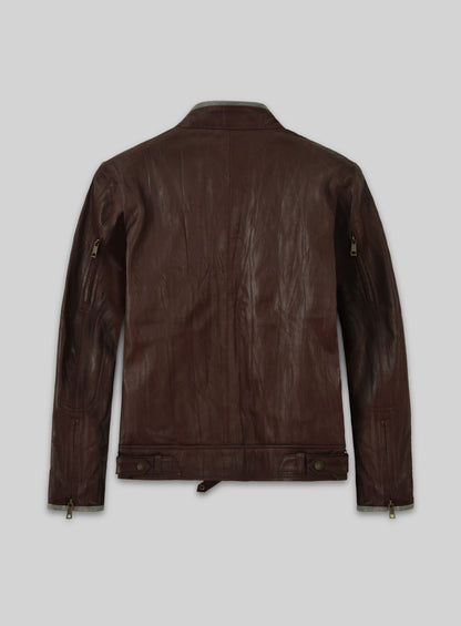 Wrinkled Brown Gerard Butler Leather Jacket #1