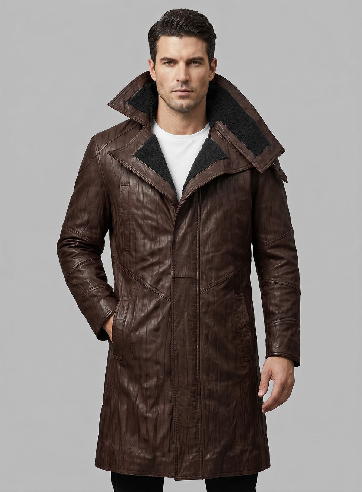 Wrinkled Brown Ryan Gosling Blade Runner 2049 Long Coat