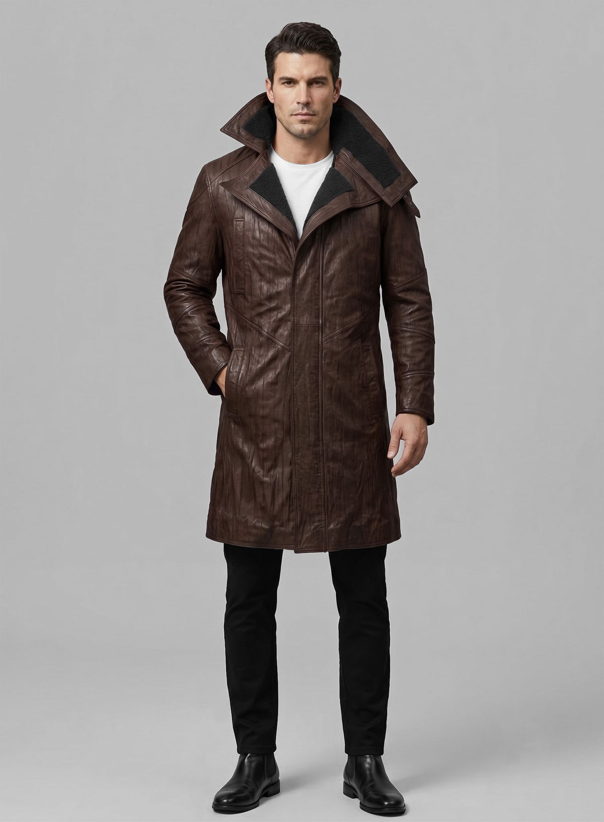 Wrinkled Brown Ryan Gosling Blade Runner 2049 Long Coat