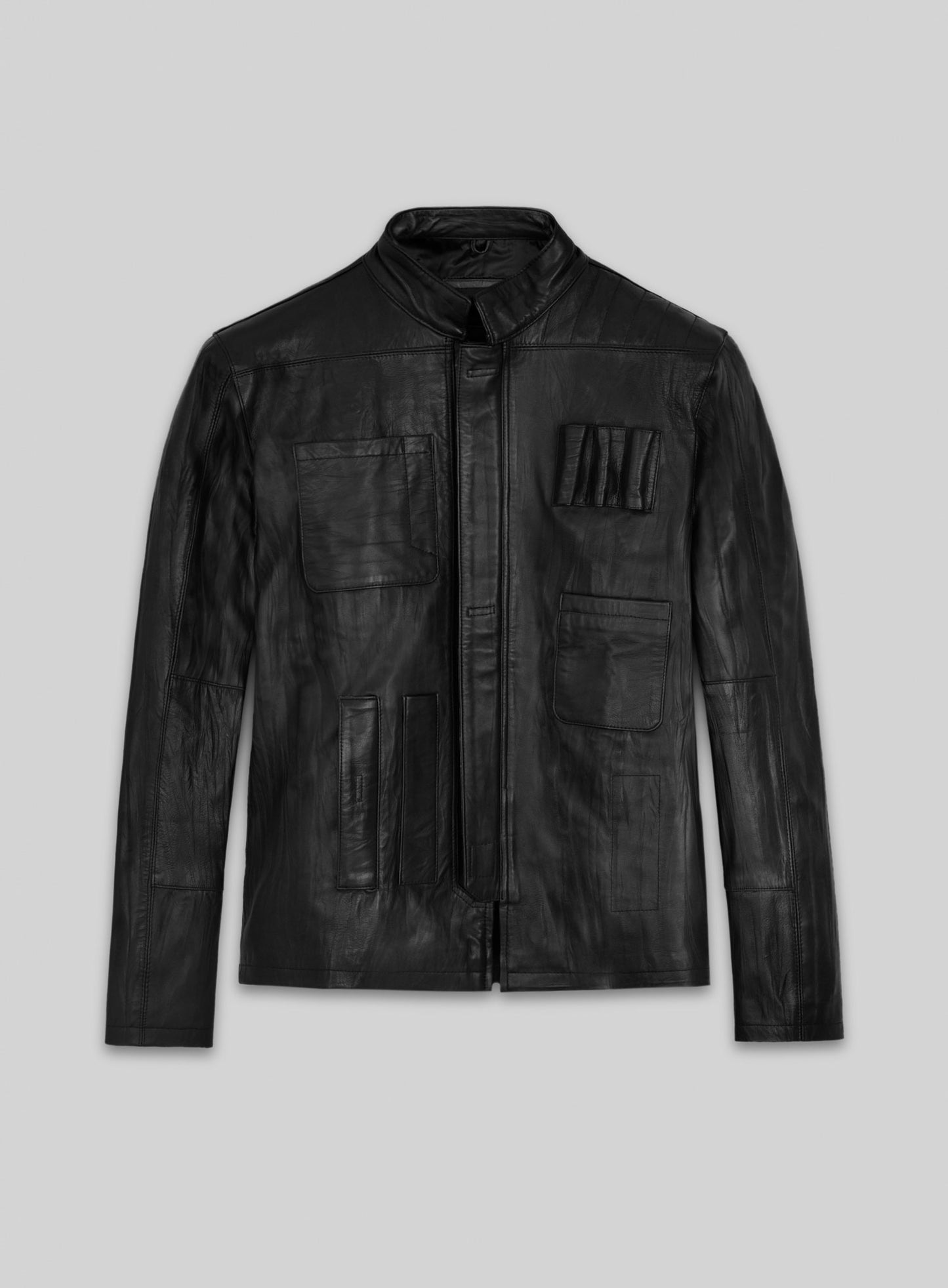 Wrinkled Black Harrison Ford Star Wars Leather Jacket