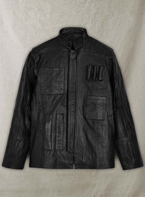 Wrinkled Black Harrison Ford Star Wars Leather Jacket - LeatherCult