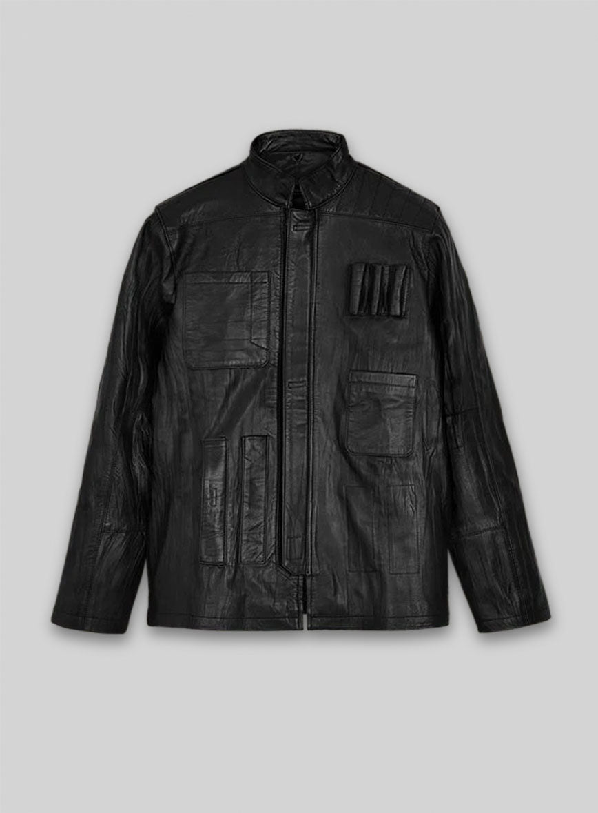 Wrinkled Black Harrison Ford Star Wars Leather Jacket