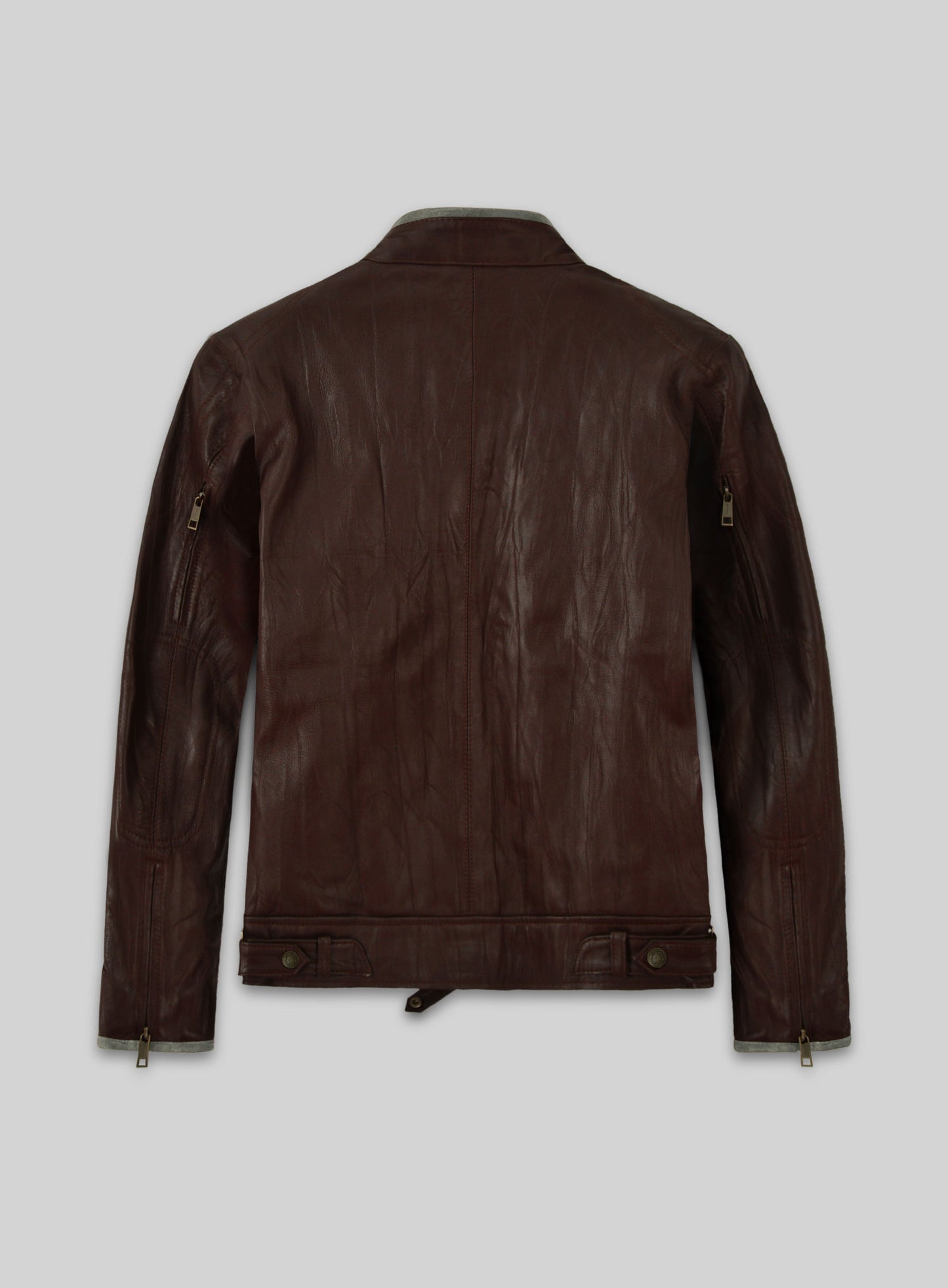 Wrinkled Brown Gerard Butler Leather Jacket #1