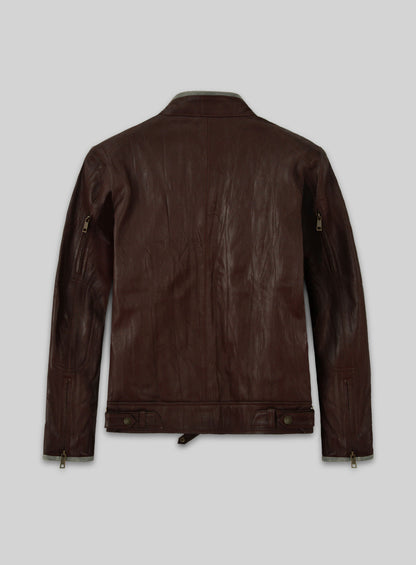 Wrinkled Brown Gerard Butler Leather Jacket #1
