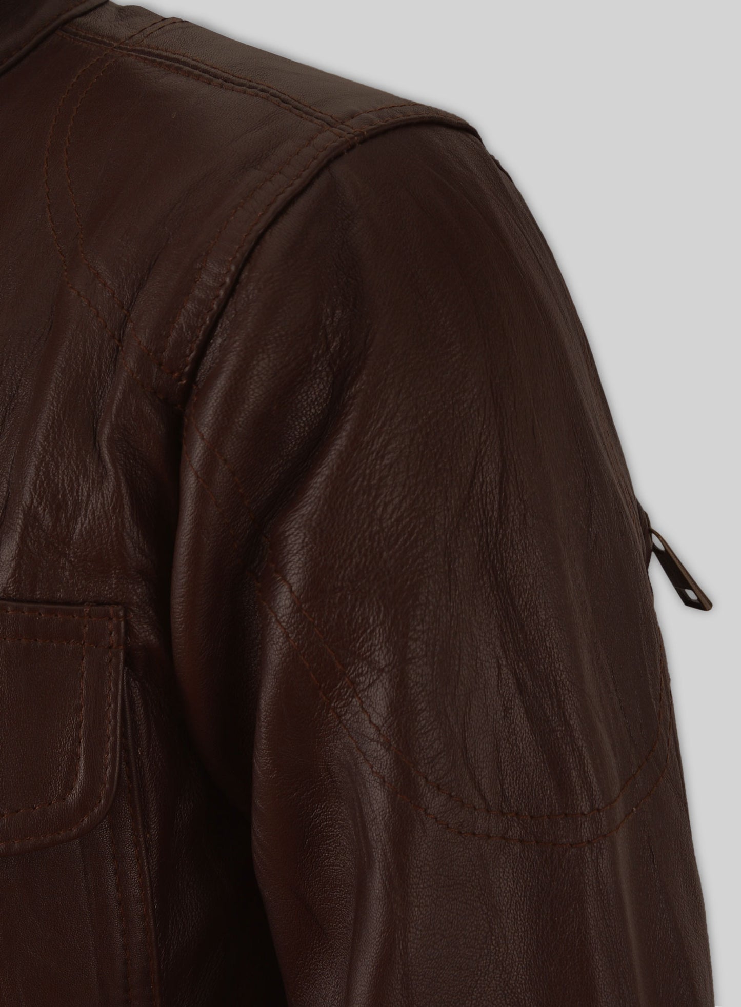 Wrinkled Brown Gerard Butler Leather Jacket #1