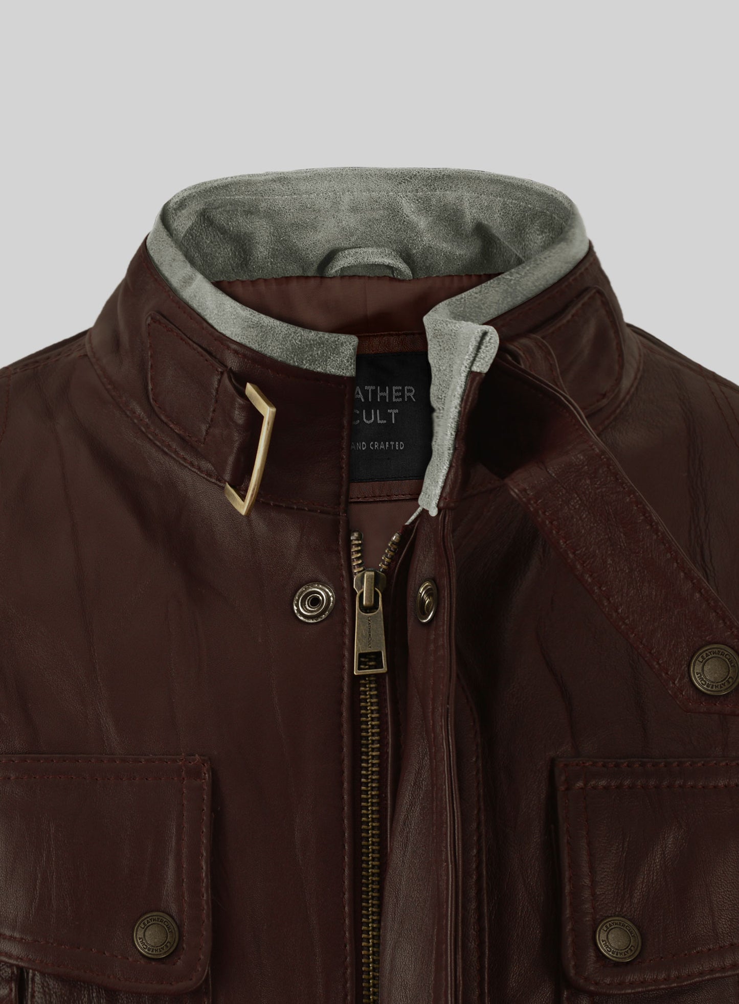 Wrinkled Brown Gerard Butler Leather Jacket #1