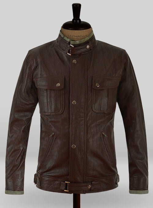 Wrinkled Brown Gerard Butler Leather Jacket #1 - LeatherCult
