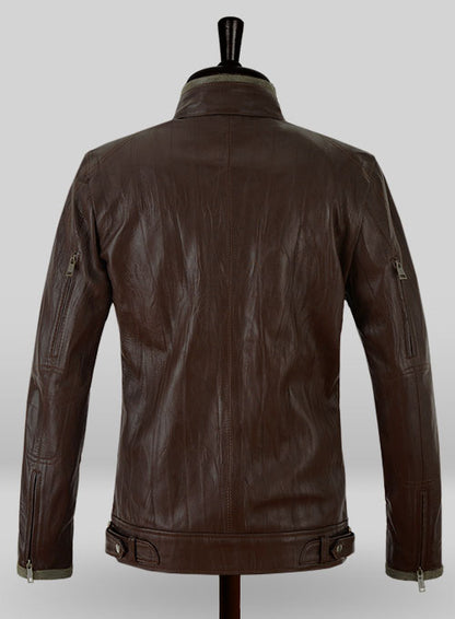 Wrinkled Brown Gerard Butler Leather Jacket #1 - LeatherCult