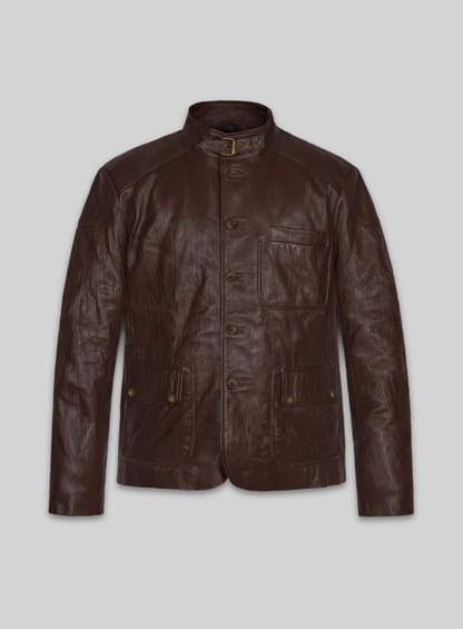 Wrinkled Brown Hugh Jackman Real Steel Leather Jacket