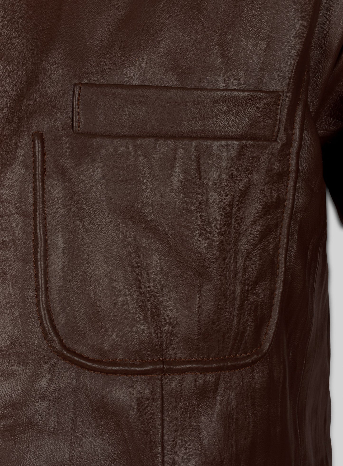 Wrinkled Brown Hugh Jackman Real Steel Leather Jacket