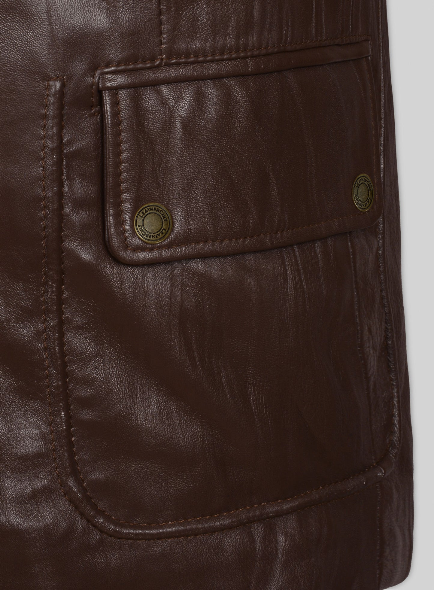 Wrinkled Brown Hugh Jackman Real Steel Leather Jacket