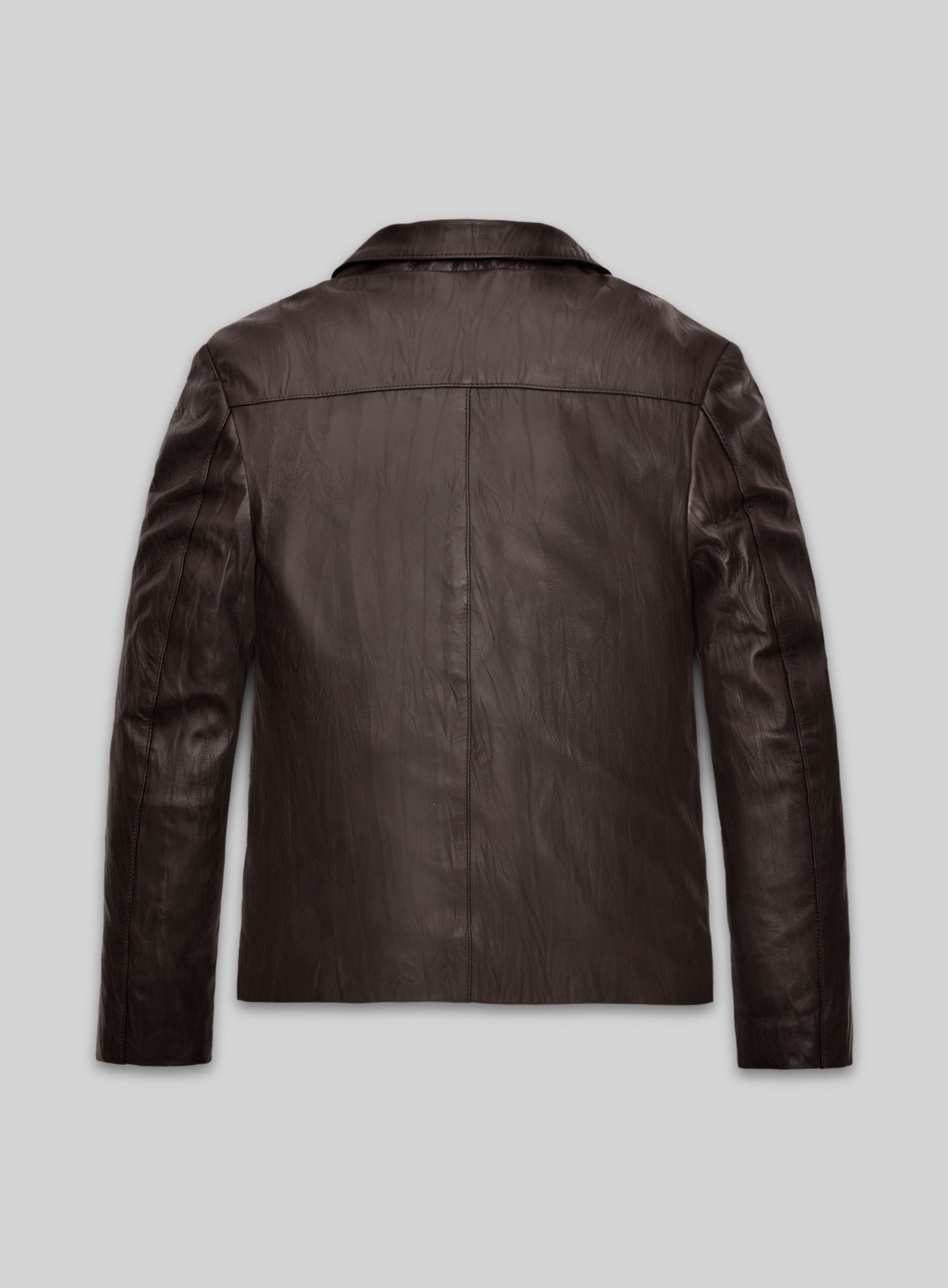 Wrinkled Brown Jim Morrison Leather Jacket -S