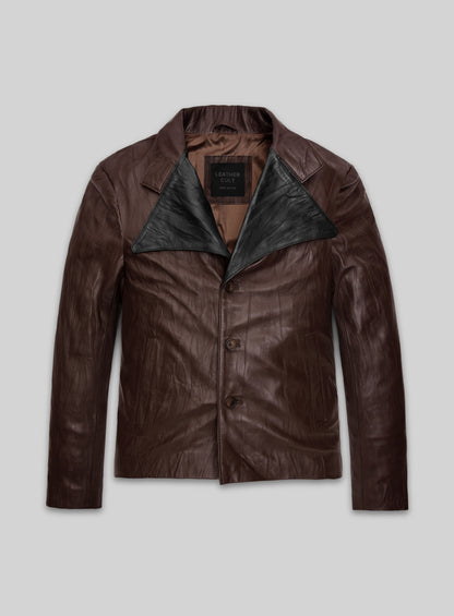 Wrinkled Brown Jim Morrison Leather Jacket