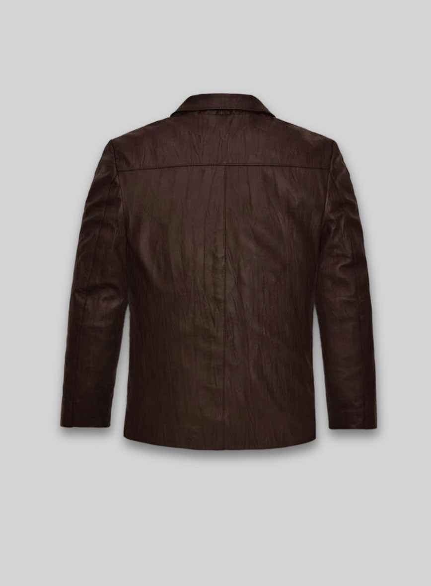 Wrinkled Brown Jim Morrison Leather Jacket