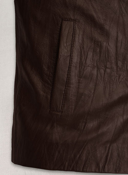 Wrinkled Brown Jim Morrison Leather Jacket - LeatherCult