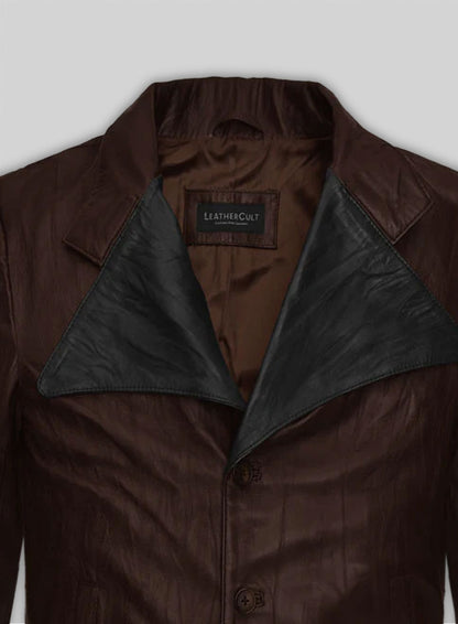 Wrinkled Brown Jim Morrison Leather Jacket