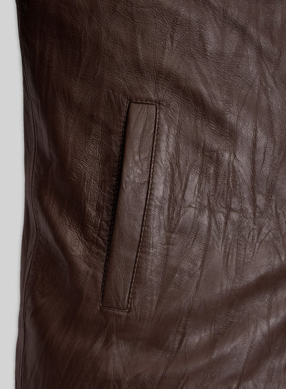 Wrinkled Brown Jim Morrison Leather Jacket