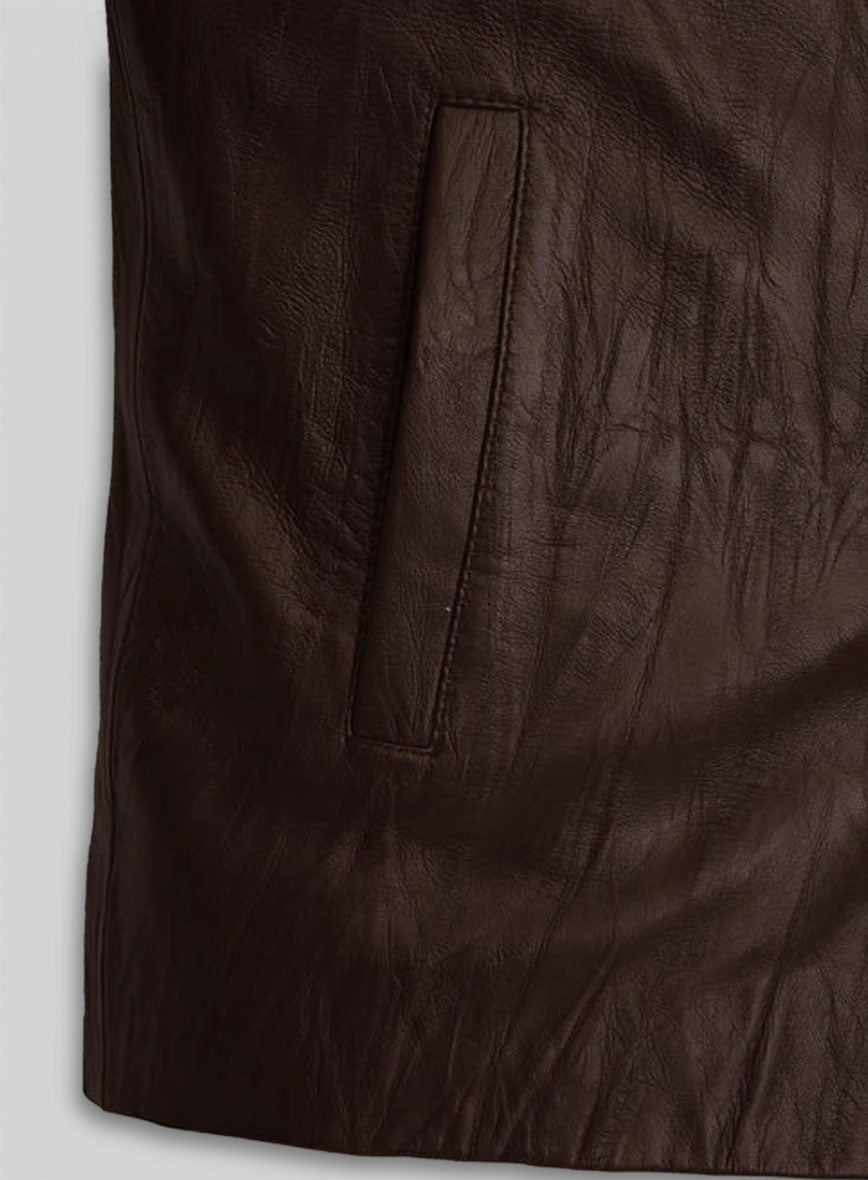 Wrinkled Brown Jim Morrison Leather Jacket