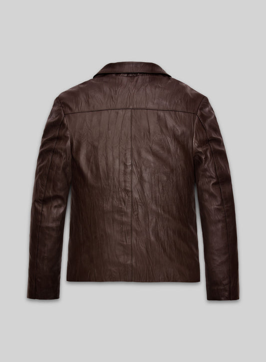 Wrinkled Brown Jim Morrison Leather Jacket