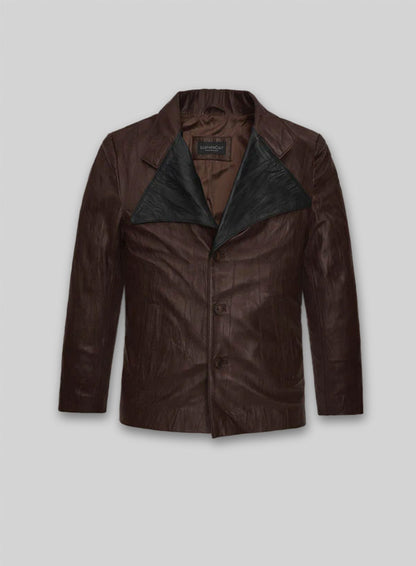Wrinkled Brown Jim Morrison Leather Jacket