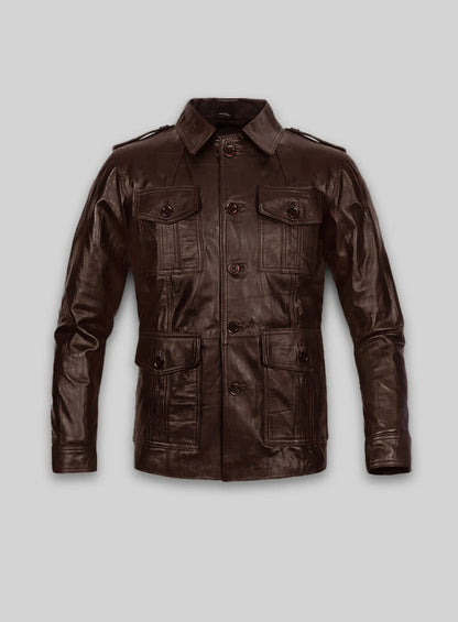 Wrinkled Brown Leather Jacket #122
