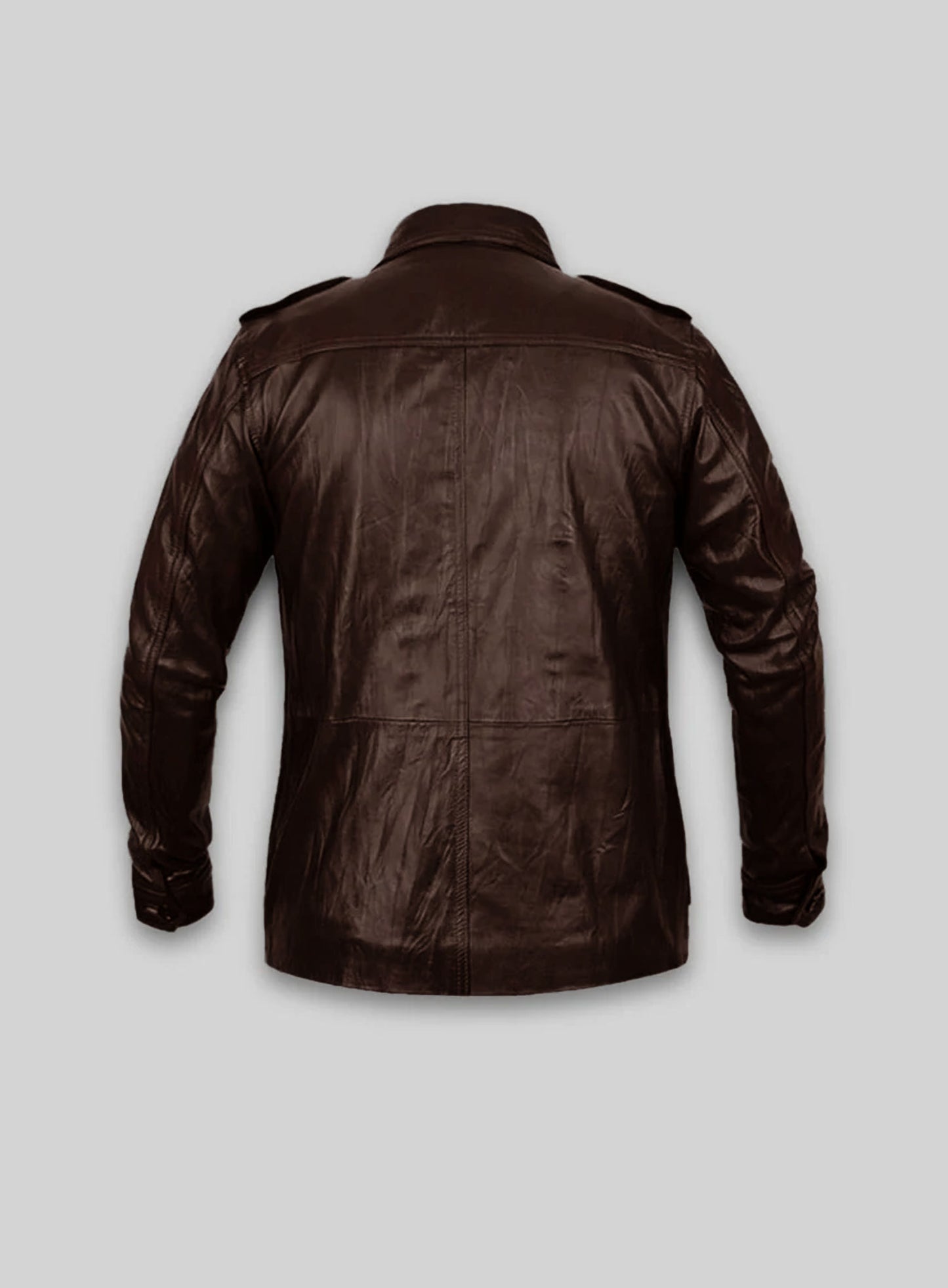 Wrinkled Brown Leather Jacket #122