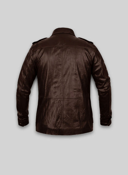 Wrinkled Brown Leather Jacket #122