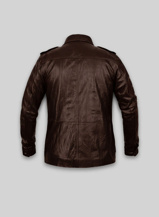 Wrinkled Brown Leather Jacket #122