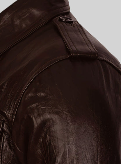Wrinkled Brown Leather Jacket #122