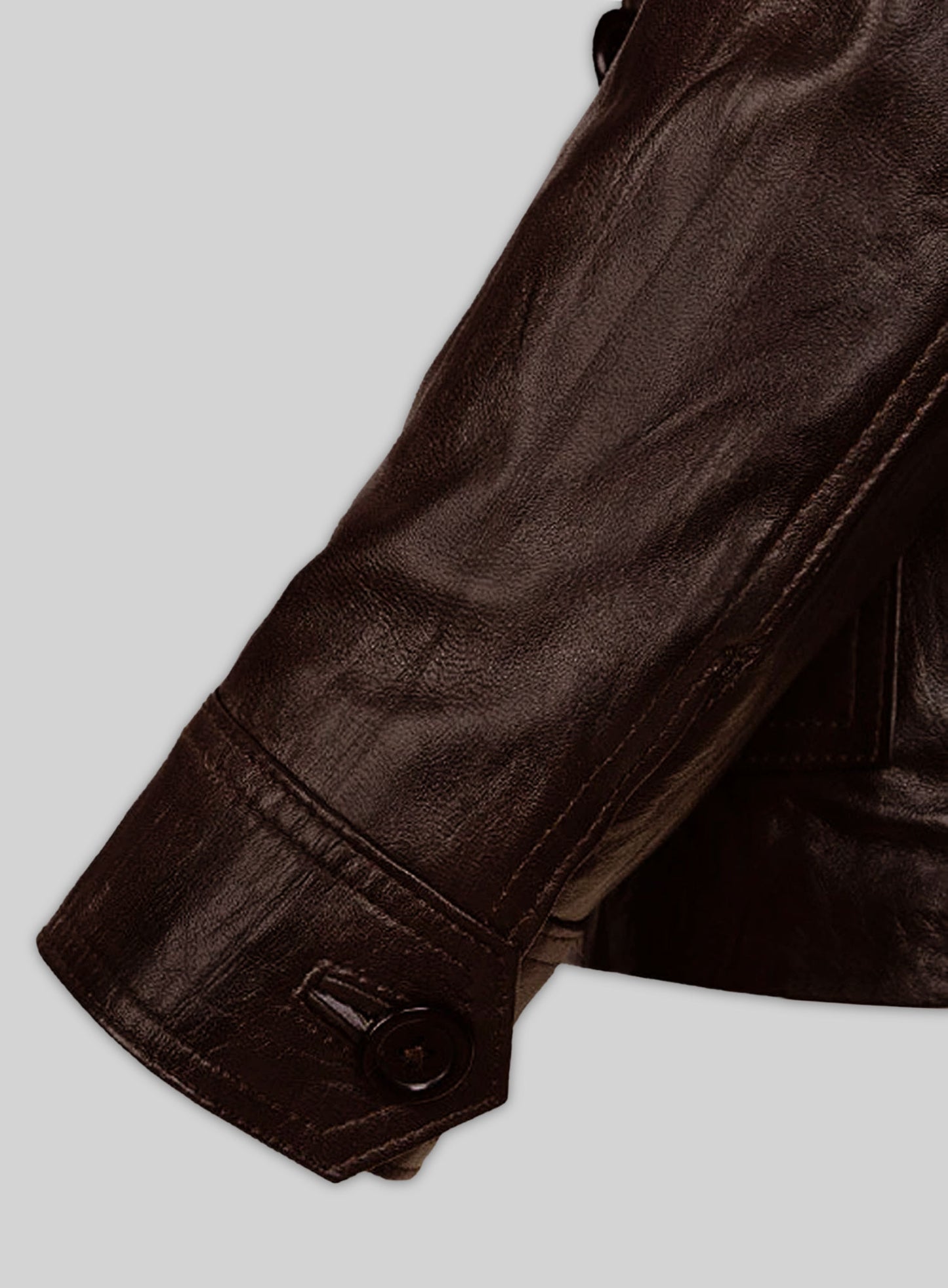 Wrinkled Brown Leather Jacket #122