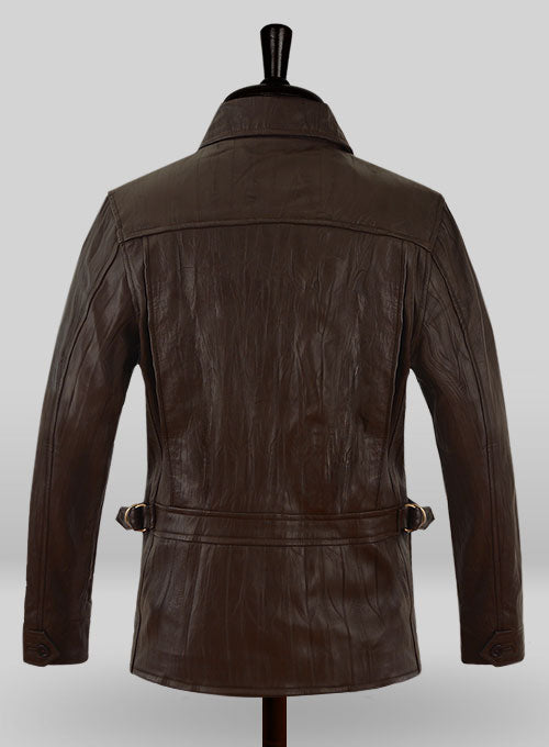 Wrinkled Brown Bruce Willis Surrogates Leather Jacket - LeatherCult