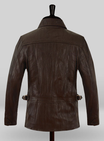 Wrinkled Brown Bruce Willis Surrogates Leather Jacket - LeatherCult