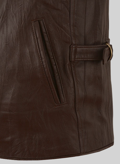 Wrinkled Brown Bruce Willis Surrogates Leather Jacket - LeatherCult