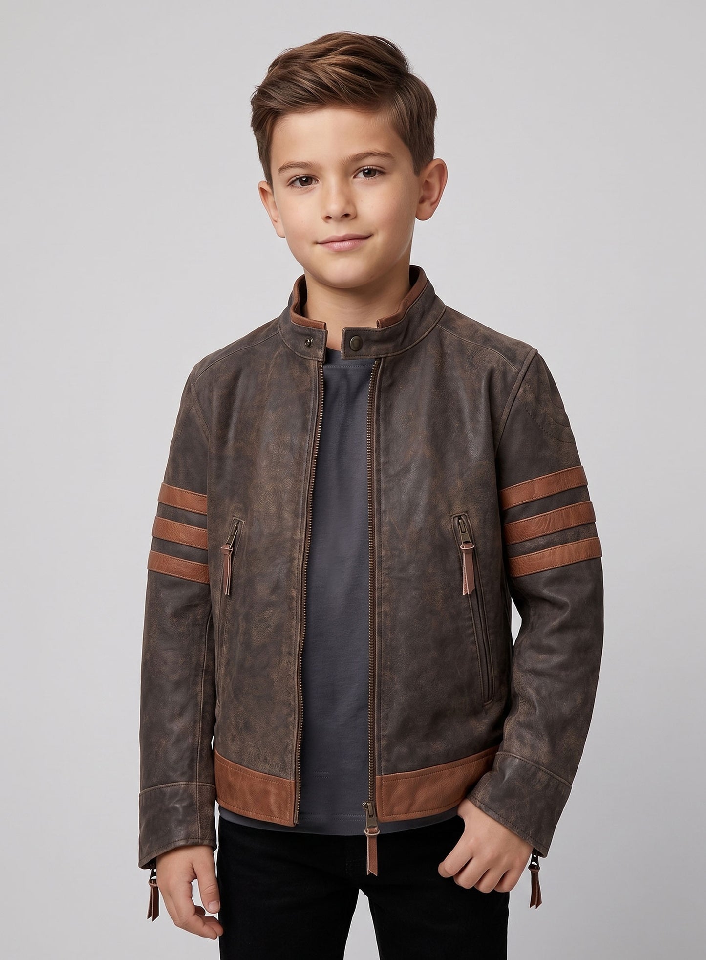 X - Men Origins Wolverine Kids Leather Jacket