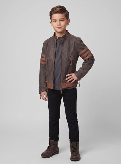 X - Men Origins Wolverine Kids Leather Jacket