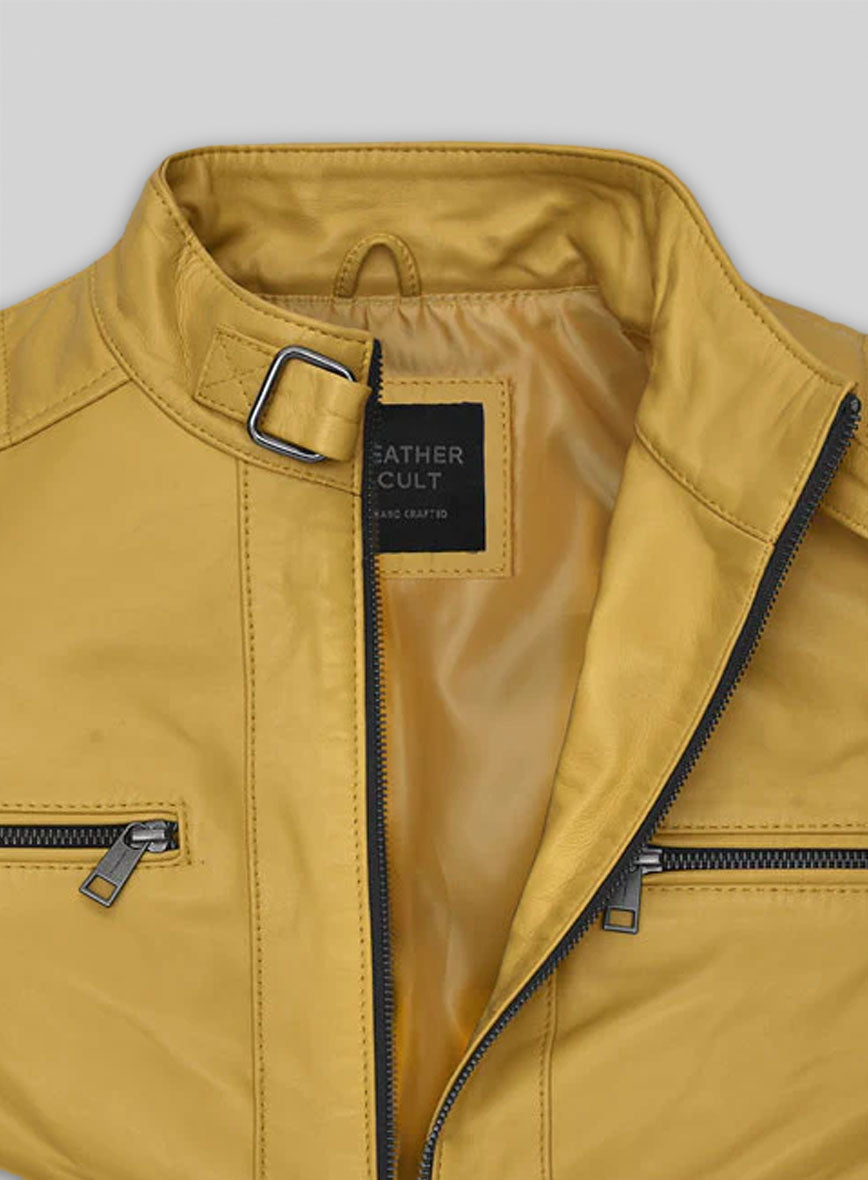 Yellow Andrew Tate Leather Jacket