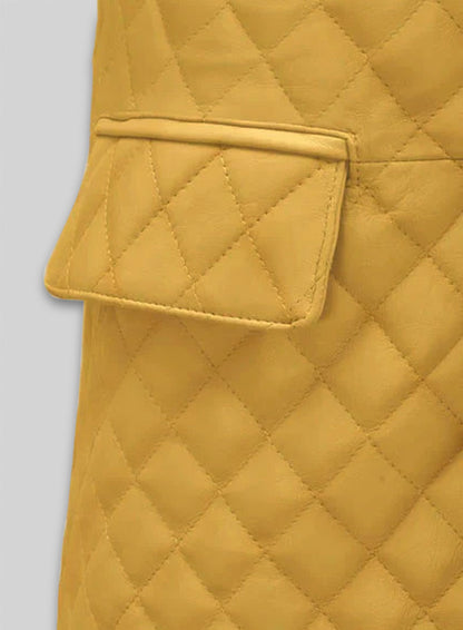 Yellow Bocelli Quilted Leather Blazer