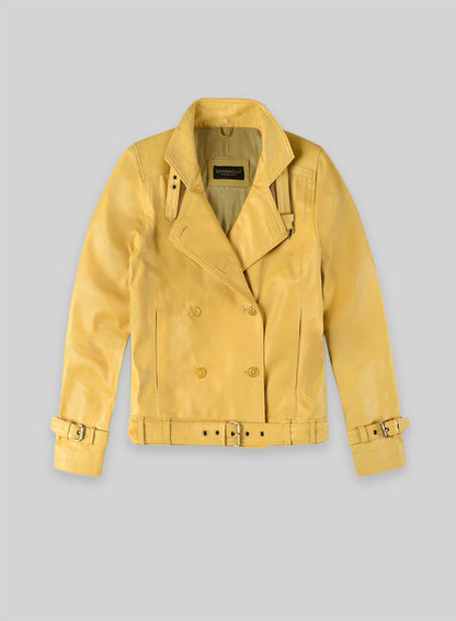 Yellow Captain America Scarlett Johansson Leather Jacket