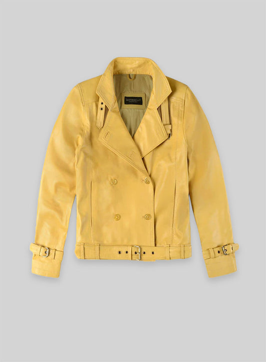 Yellow Captain America Scarlett Johansson Leather Jacket