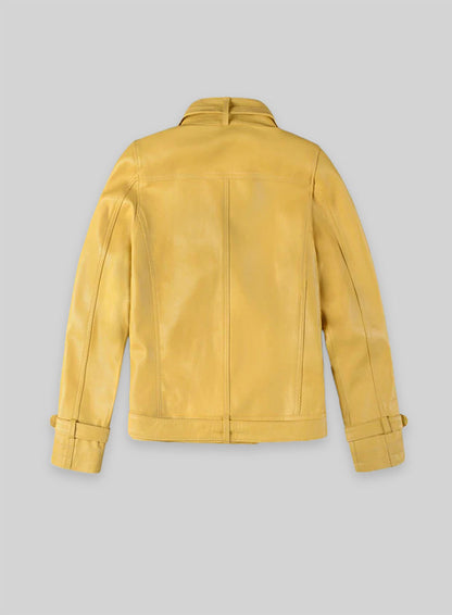 Yellow Captain America Scarlett Johansson Leather Jacket