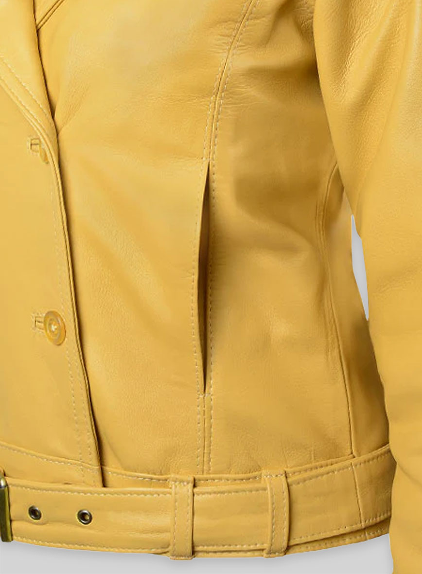 Yellow Captain America Scarlett Johansson Leather Jacket