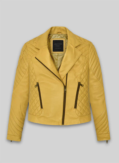Yellow Leather Jacket # 242