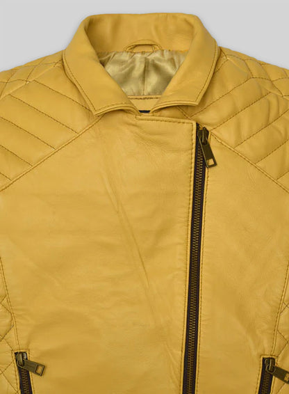 Yellow Leather Jacket # 242