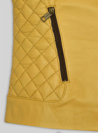 Yellow Leather Jacket # 242