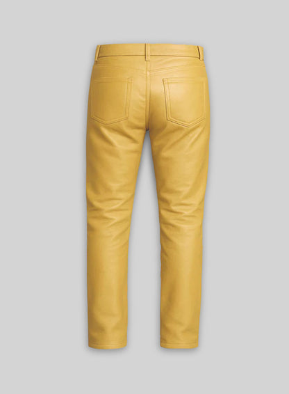 Yellow Leather Jeans