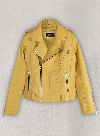 Yellow Rihanna Leather Jacket #1 - LeatherCult