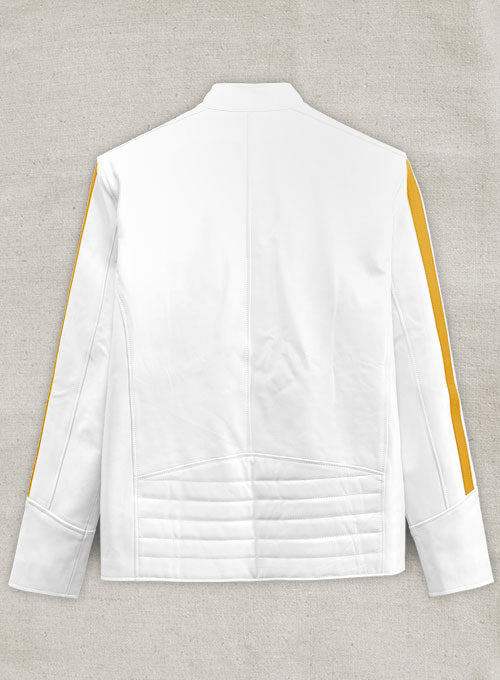 Yellow Stripe Leather Jacket # 100 - LeatherCult