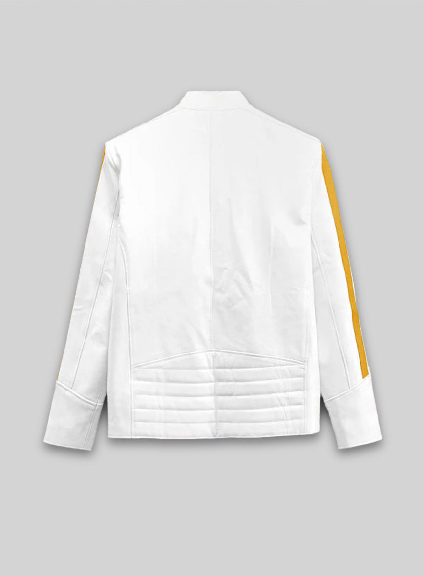 Yellow Stripe Leather Jacket # 100