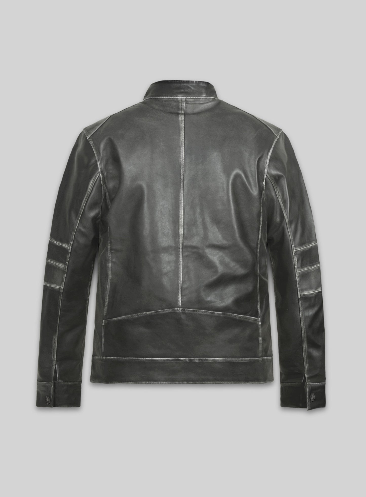 Zen Rubbed Charcoal Leather Jacket