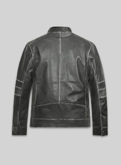 Zen Rubbed Charcoal Leather Jacket